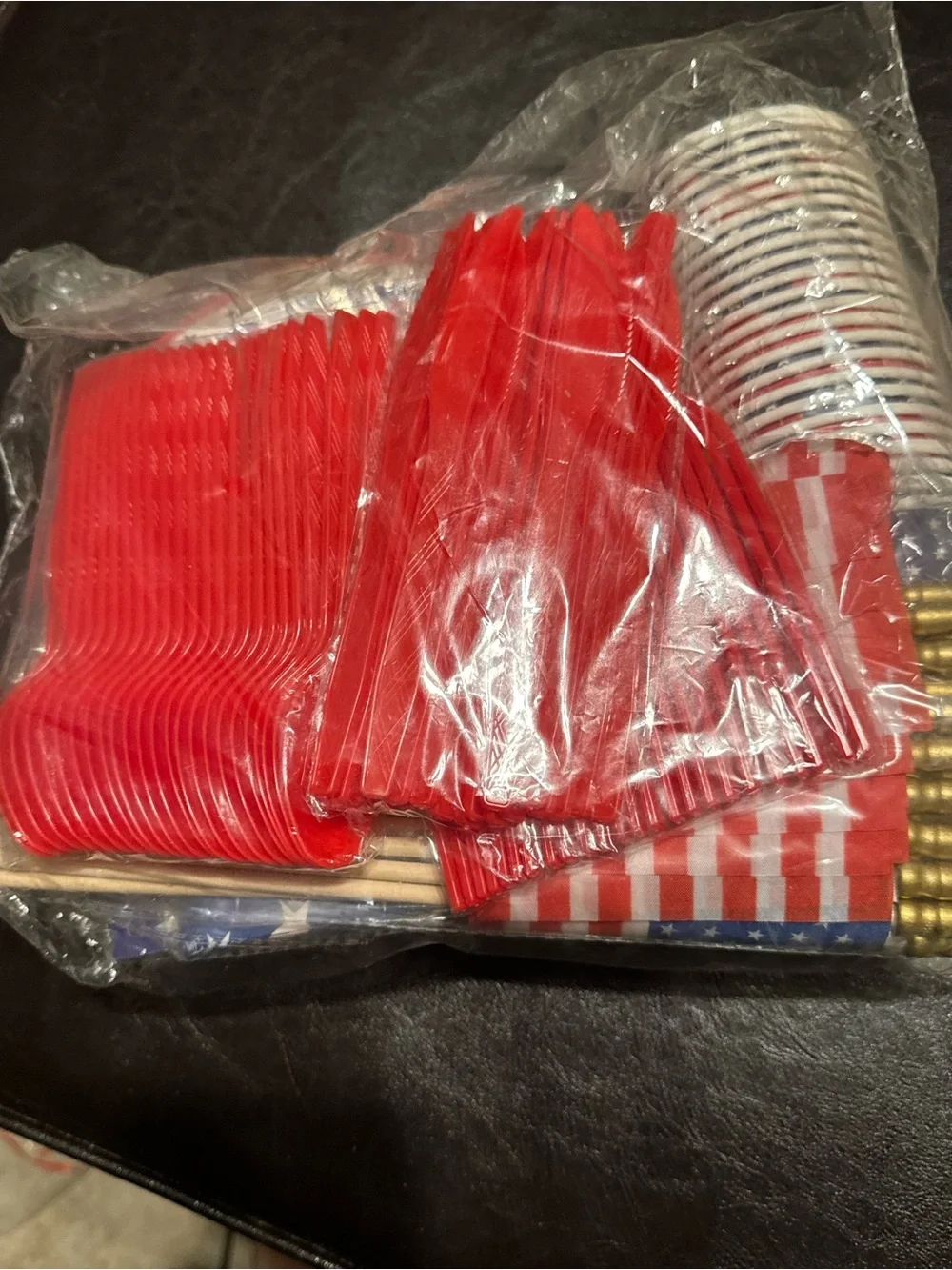4th of July Eagle Paper Plates & Red Tableware Set